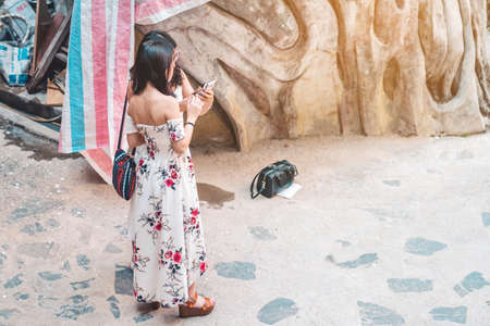 DALAT, VIETNAM. APRIL 26, 2019.Unidentified tourists come to visit at Hang Nga guesthouse, Crazy...