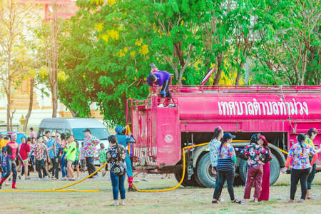 CHANTHABURI, THAILAND: APRIL 15, 2019 Scenery of Fishing village (The No-Land Village) on april...