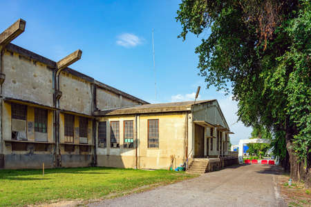 The old paper mill used to produce paper and banknotes during World War II, transformed into a new public attraction in Kanchanaburi, Thailand. (Cultural Economics with Tourism). Historical buildings.の写真素材