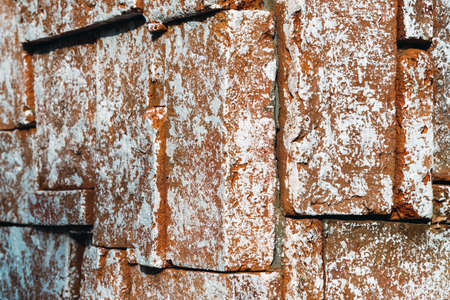 Brown brick wall. Texture of brown brick wall pattern background. Abstract wallpaper texture with...