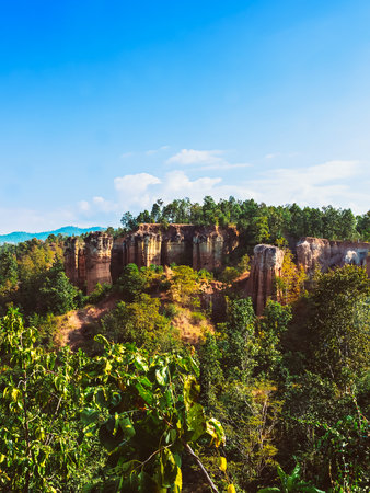 Pha Singh Leaw the wonder landscape of attractions natural phenomenon in Chiang Mai,Thailand. Canyon...