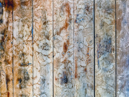 Traces of dirt on the wooden board. Wooden in brown vintage texture background. Aged, Weathered wood texture with distressed, Grunge appearance. Old dirty wooden background. Natural Wooden Background.の写真素材
