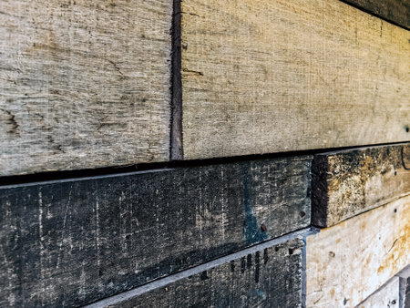 Old wood material background for vintage wallpaper. Vintage pastel color wood backdrop. Abstract background with wooden textures. Pattern of wooden texture background. Beautiful nature wall backdrop.の写真素材