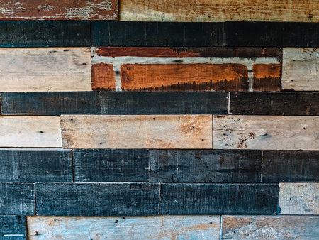 Old wood material background for vintage wallpaper. Vintage pastel color wood backdrop. Abstract background with wooden textures. Pattern of wooden texture background. Beautiful nature wall backdrop.の写真素材