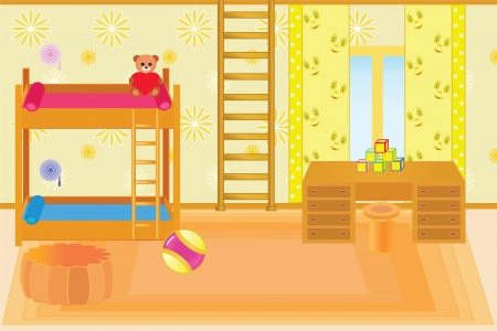 beautiful room for children in happy family のイラスト素材