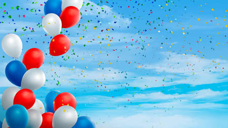 a lot of balloons are flying into the skyの写真素材