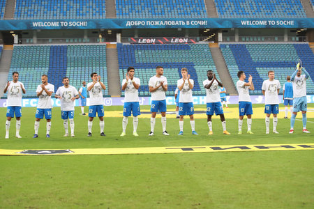 Russia. Sochi. Stadium Fisht. August 09, 2021. 3d round of the Russian Premier League. FC Sochi vs FC Uralのeditorial素材