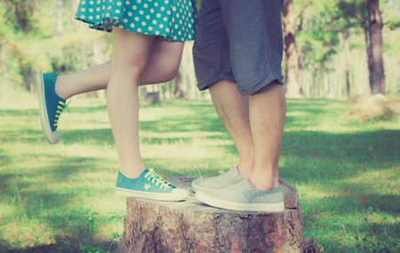 Sweet love, man and woman leg