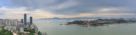 Xiamen Gulangyu Island And Lujiang Road And Shimao Strait Buildingのeditorial素材