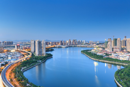 Xiamen lakeside reservoir, lakeside gardenのeditorial素材