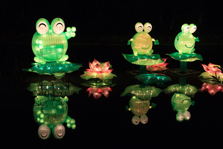 Xiamen, China - Feb 4, 2014: Exhibit Of Lanterns Festival in Xiamen Garden Expo, Chinaのeditorial素材