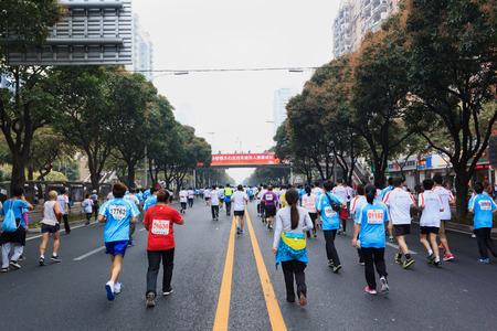 Xiamen, China - Jan 2, 2014: Xiamen International Marathon 2014, Xiamen, Chinaのeditorial素材