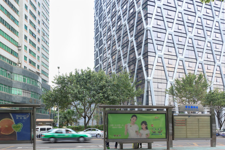 Xiamen, China - Oct 26, 2014: Bus Station in Xiamen, Fujian, Chinaのeditorial素材
