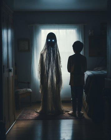 Childhood horrors and Nightmares. Lonely and afraid childの素材