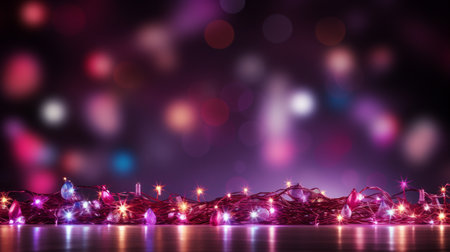 Christmas garland on bokeh backgroundの素材