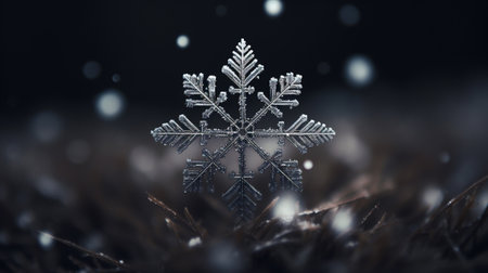Snowflake on a background of snowflakes.の素材