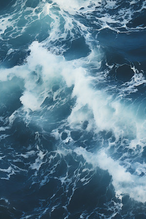 Highly detailed image of stormy sea water surface. Abstract background.の素材