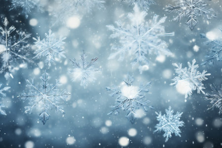 Winter background with snowflakes. Christmas and New Year concept.の素材