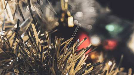 Christmas and New Year background. Selective focus. Holiday concept.の写真素材