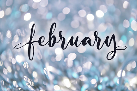 The word hello january on bokeh background, greeting cardの素材