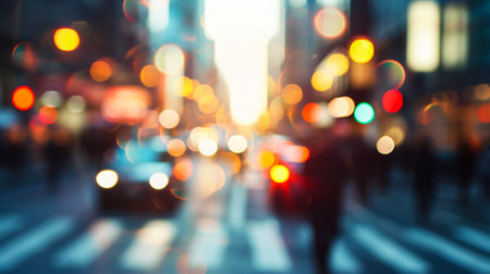 Blurred background of traffic in the city. Bokehの素材