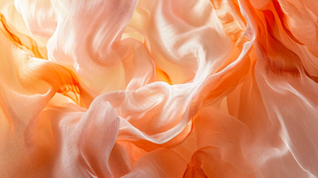Texture, background, pattern, sensation, cambric - very thin translucent soft mercerized fabric, orangeの素材