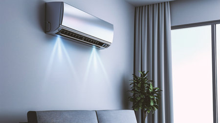 Air conditioner in the interior of the room.の素材