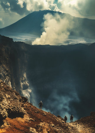 Hike to the volcanoの素材