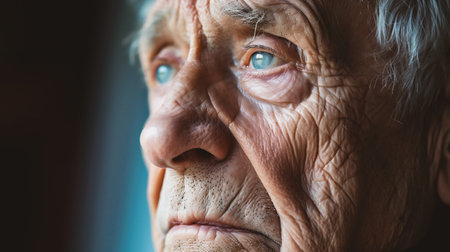 Portrait of an elderly woman, close-up, selective focusの素材