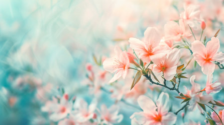 Cherry blossom sakura spring background with soft focus and bokehの素材