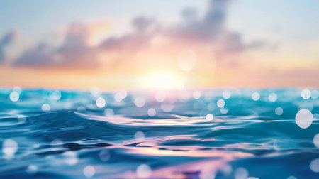 Sea water surface with bokeh effect.の素材