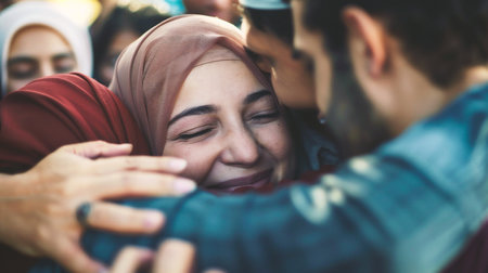 Muslim People Celebrating Eid Al Adhaの素材