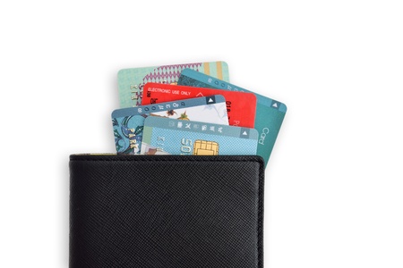 Black wallet with Credit Cards Bunch