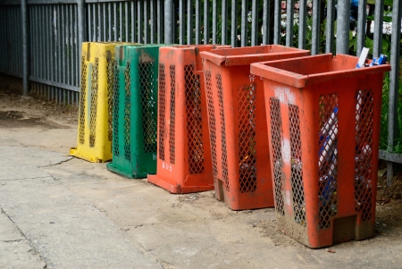 Dirty garbage tanksの写真素材
