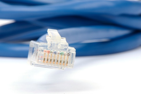 Cable network connection isolated on a white backgroundの写真素材