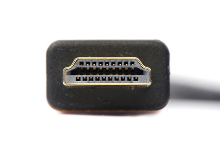 close shot of HDMI cable isolated on whiteの写真素材