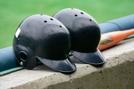 black color Baseball helmetsの写真素材
