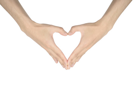 heart shaped hands sign, isolated on white