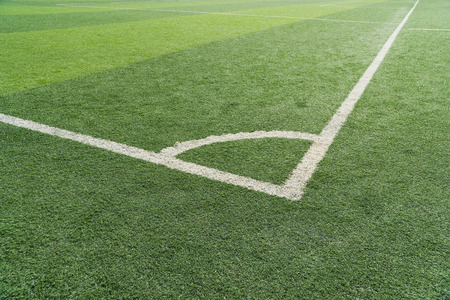 corner line of a synthetic football fieldの写真素材