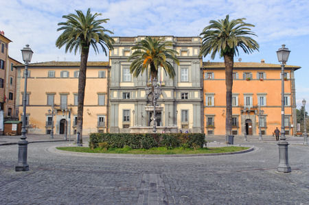 ROME, ITALY - JANUARY 20, 2010: Piazza IV Novembre in Bracciano, the Province of Rome, Lazio, Italy.のeditorial素材