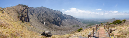 Landscape of Yeongsil Trail course to Baerokdam in Hallasan Mountain National Park in Jeju Island, Korea.の写真素材