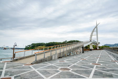 Jeju-do, Korea - April 12, 2015: Saeyeongyo bridge between Seaseom and Seogwipo port  in Jeju...