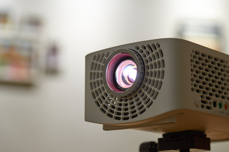 Closeup of beam projector for home & officeの写真素材