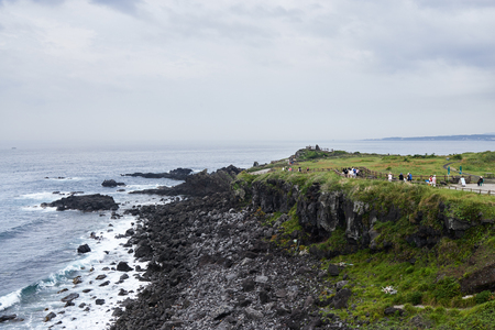 Jeju, Korea - May 23, 2017: Seopjikoji is a cape at the end of the eastern shore of Jeju Island. The place is famous for the filming site of cinemas and dramas, including 'All In' and 'Ginko bed'.のeditorial素材