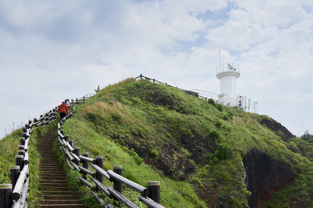 Jeju, Korea - May 23, 2017: Seopjikoji is a cape at the end of the eastern shore of Jeju Island. The place is famous for the filming site of cinemas and dramas, including 'All In' and 'Ginko bed'.のeditorial素材