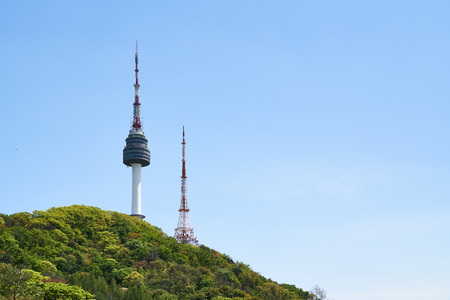 Seoul, Korea - April 26, 2017: N Seoul Tower. It's offical name is YTN Seoul Tower and commonly...