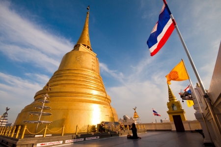 Pu khao Thong Temple buddhism, Bangkok Thailnadの写真素材