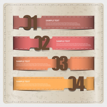 Ribbon soft color Design with number template   numbered banners   graphic or website layout vector のイラスト素材