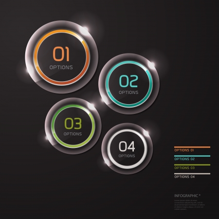 Vector infographic circle glass panels のイラスト素材