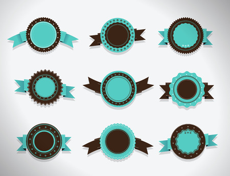 Set of blank retro vintage badges and labelsのイラスト素材